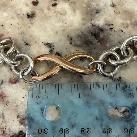 Tiffany & Co Authentic Chunky Large Link Rubedo Silver Infinity Bracelet 7.5" - Picture 5 of 14